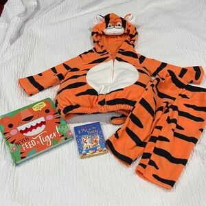 Carter's Tiger Costume Set - Orange and Black with two books